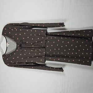 Social Academy Girls 2pc Dress Size 16 Olive Green with Pink Flowers T5